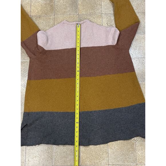 MADEWELL Women's Sweater Sz-2XL Orange /Cream Wool Alpaca Blend Striped Cardigan - Picture 6 of 13